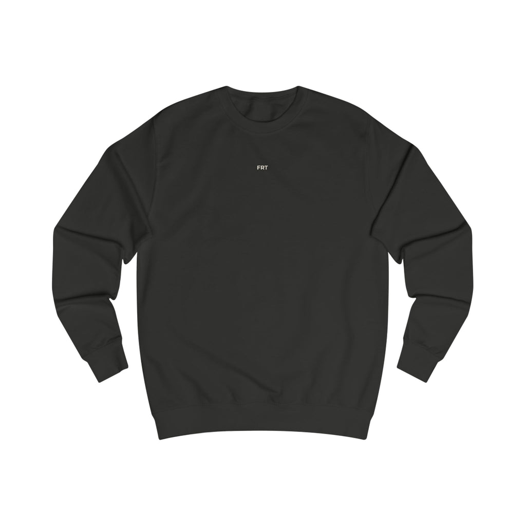 Minimal 'ATT' Black Crewneck Sweatshirt — Small Chest Logo, Casual Streetwear
