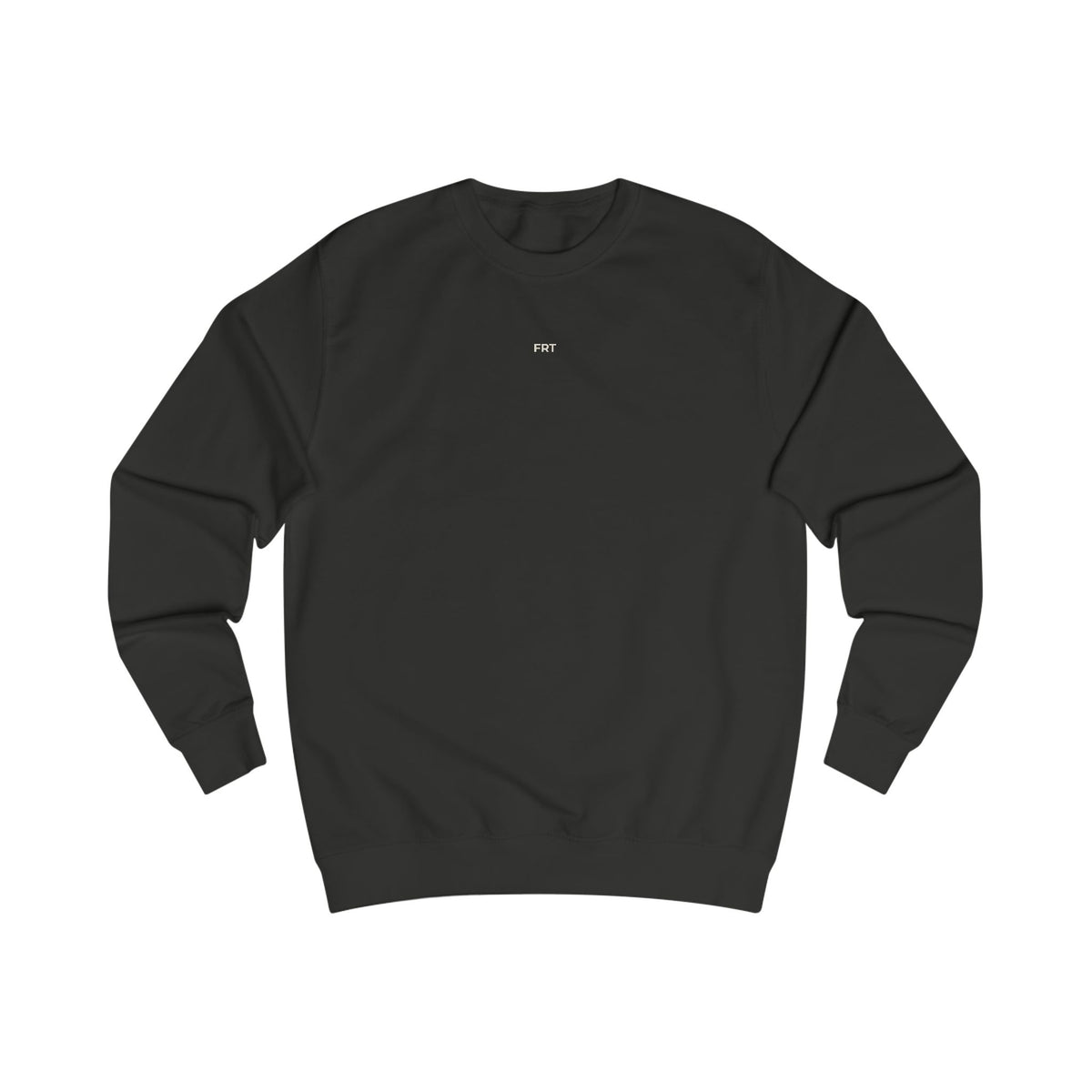 Minimal 'ATT' Black Crewneck Sweatshirt — Small Chest Logo, Casual Streetwear